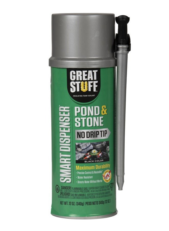 GREAT STUFF 99112849 Smart Dispenser Pond & Stone, 12 oz, Black - Image 1